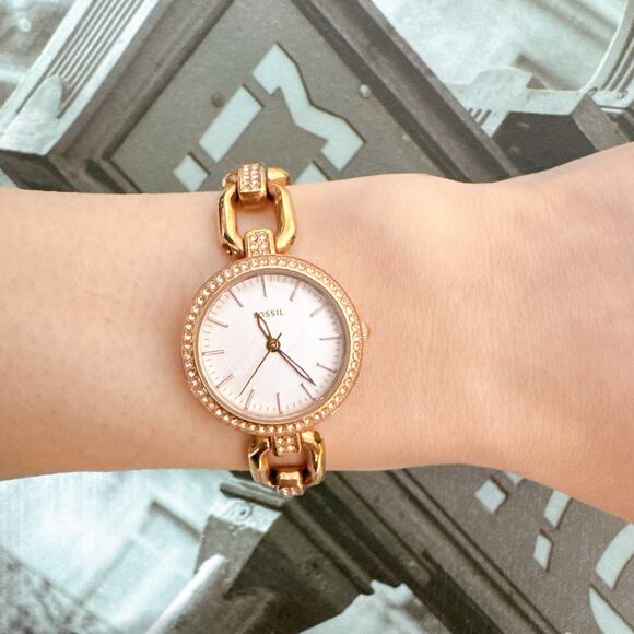 Fossil Accessories - Fossil ES4123 Ladies Classic Rose Gold Stainless Steel Crystal Watch